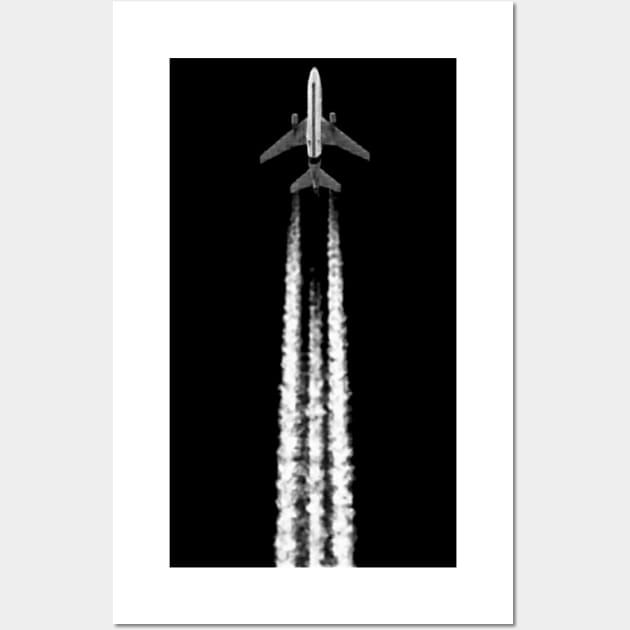 PLANE WITH CONTRAILS Wall Art by JeanGregoryEvans1